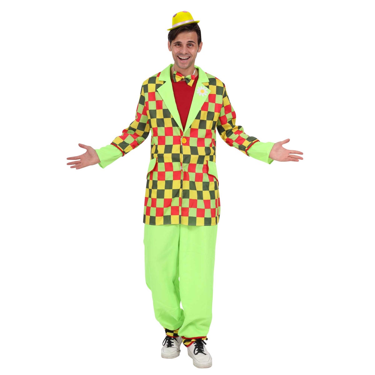 Kostuum clown neon groen Kostuum clown neon groen