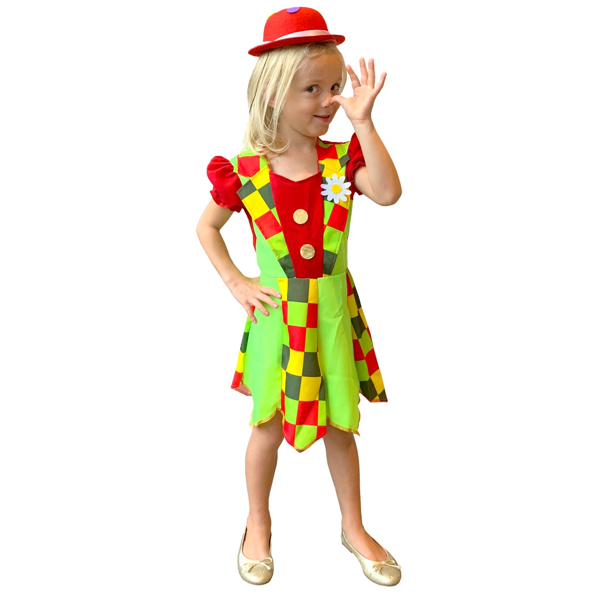 Kostuum m clown neon groen Kostuum m clown neon groen