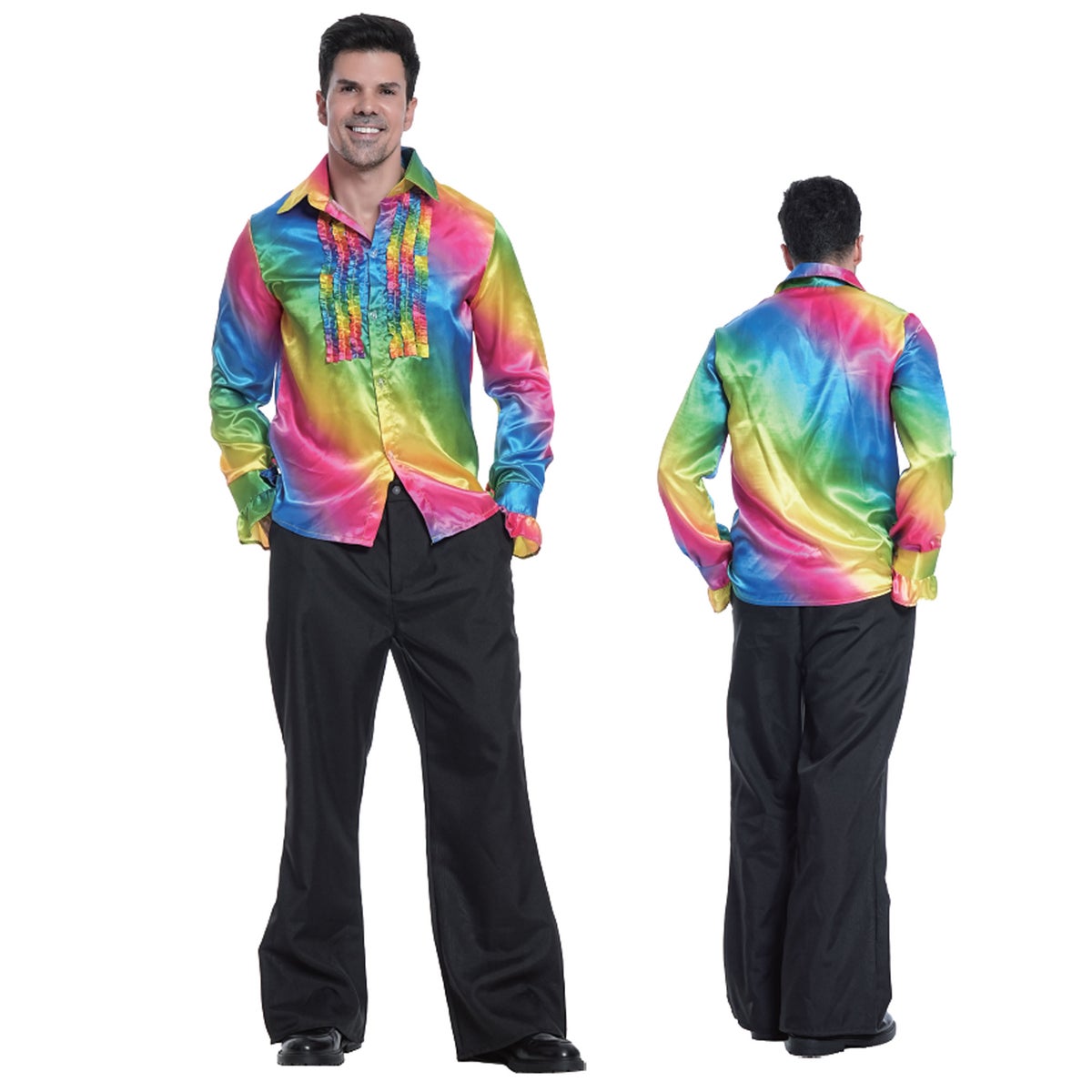 Blouse Disco regenboog man Blouse Disco regenboog man