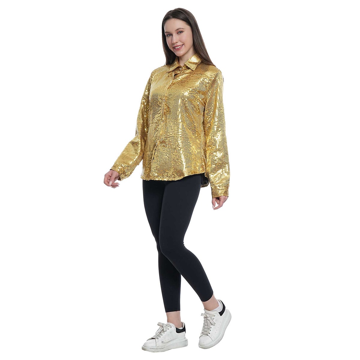 Blouse glitter goud vrouw Blouse glitter goud vrouw