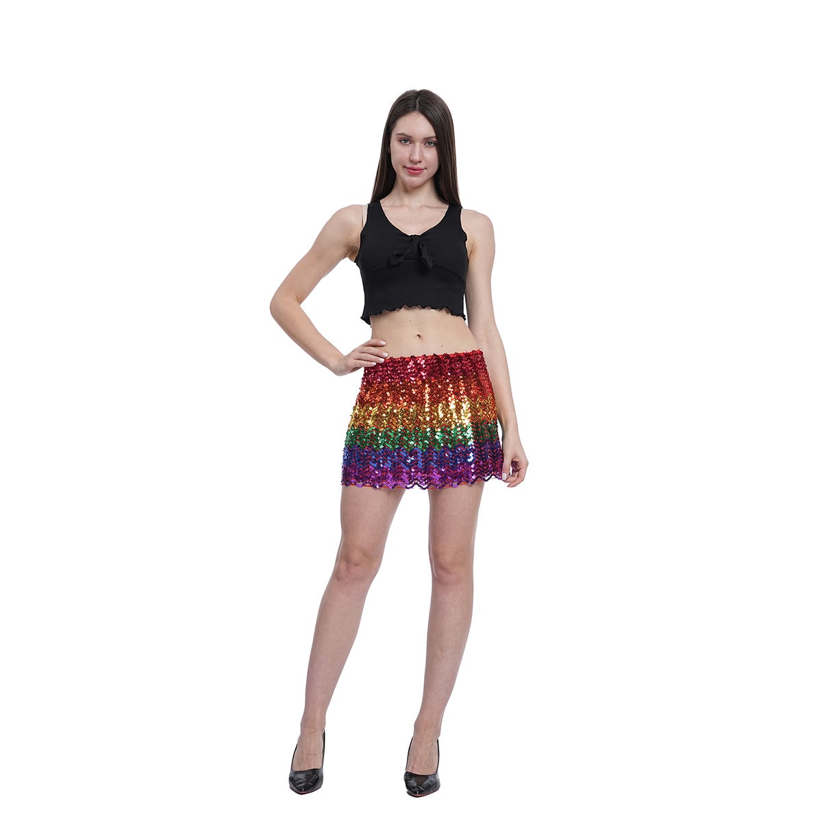 Rok Glitter regenboog one-size Rok Glitter regenboog one-size