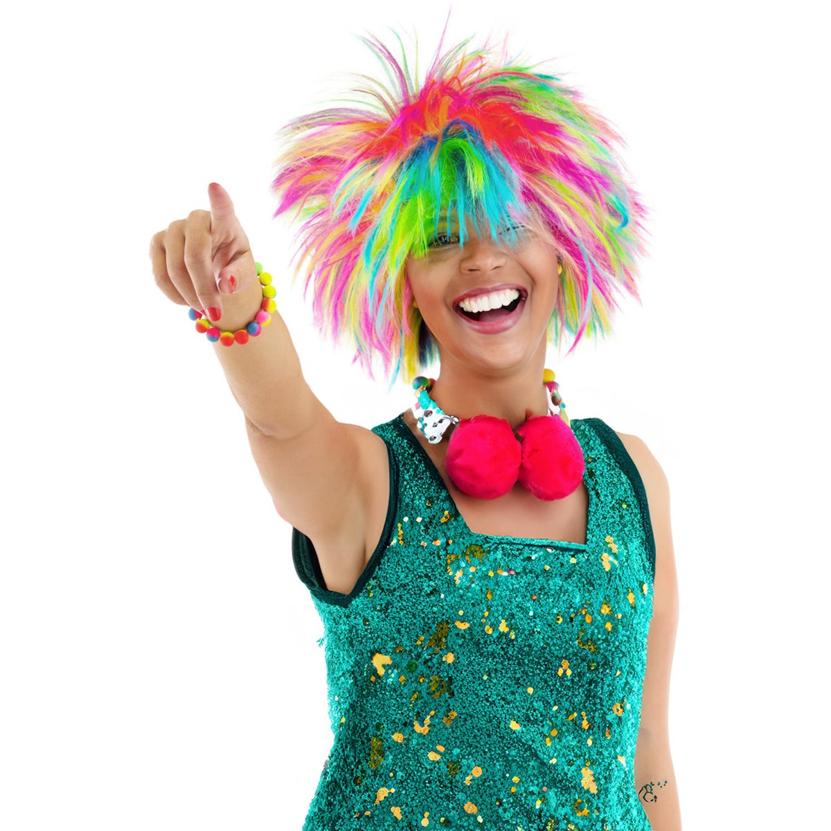 Pruik regenboog pieken Pruik regenboog pieken