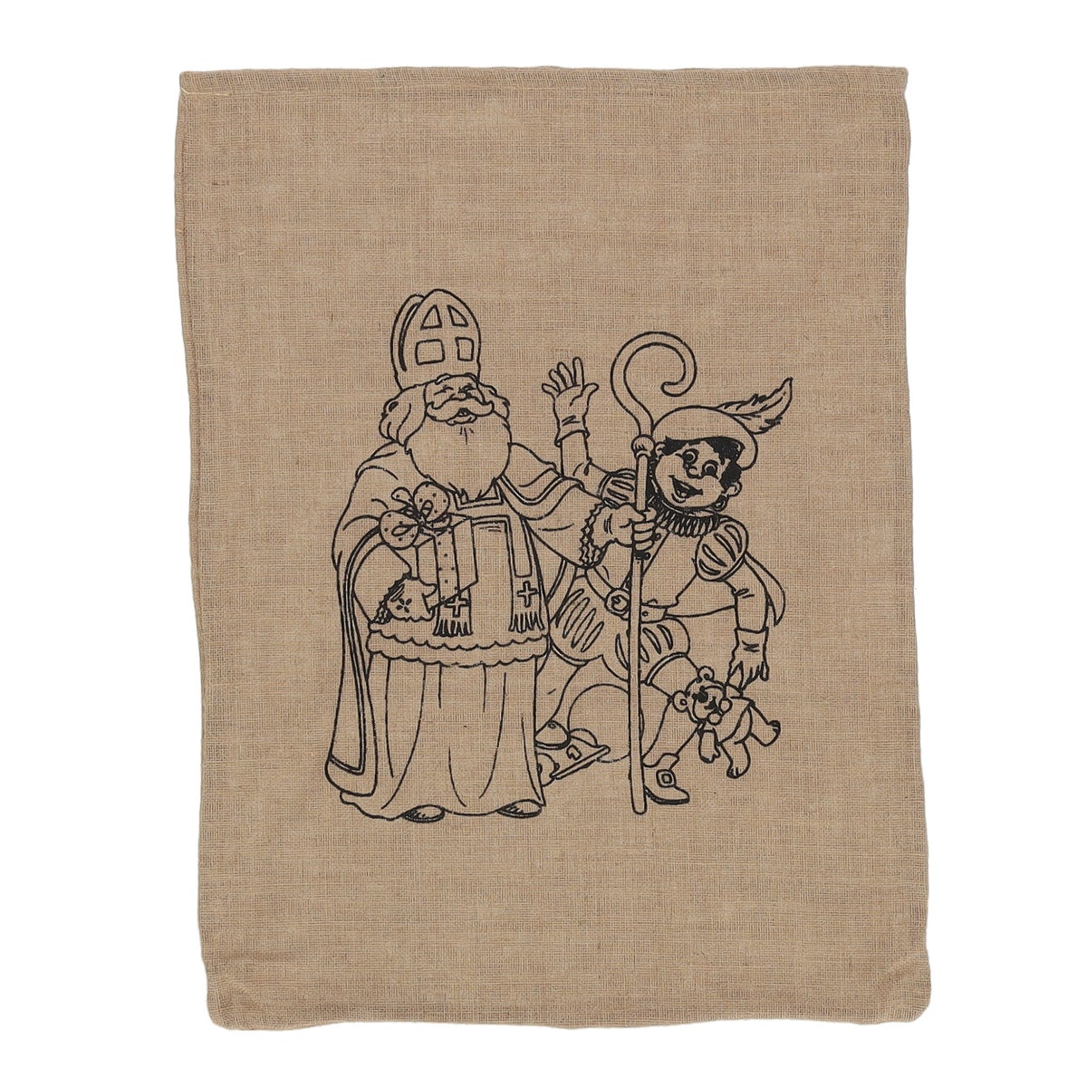 Jute zak sinterklaas 60 x 80 cm zwart Jute zak sinterklaas 60 x 80 cm zwart