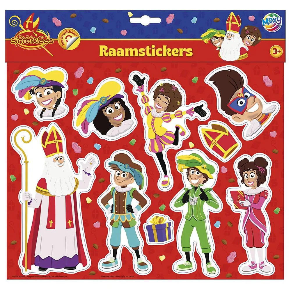 Raamstickers Club van Sinterklaas XL 25,5 x 32,5 cm Raamstickers Club van Sinterklaas XL 25,5 x 32,5 cm
