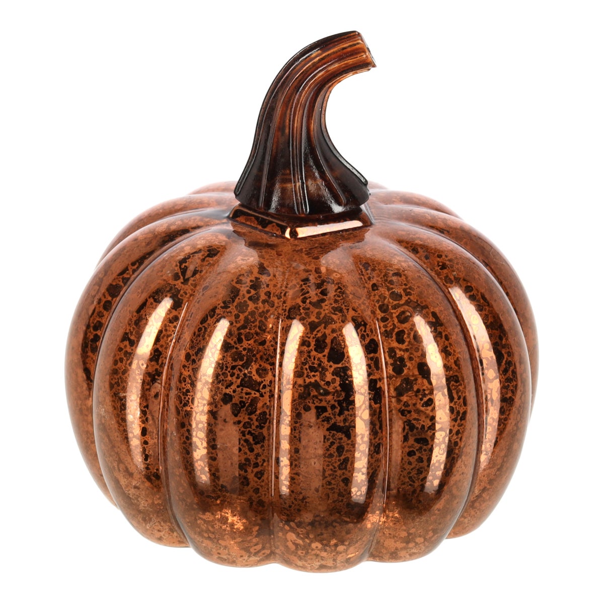 Pompoen glas led bruin 11 cm Pompoen glas led bruin 11 cm