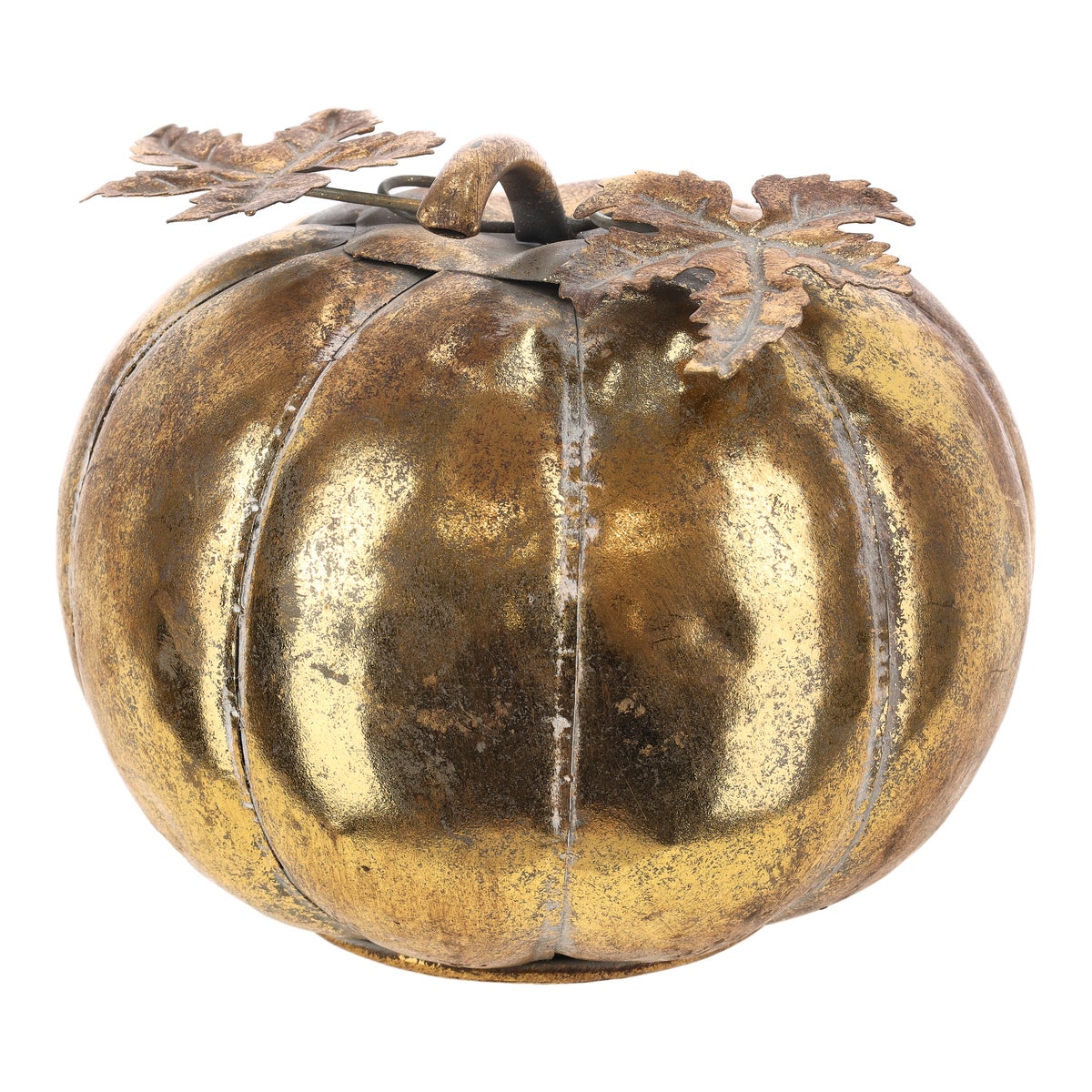 Pompoen metaal goud 20 cm Pompoen metaal goud 20 cm