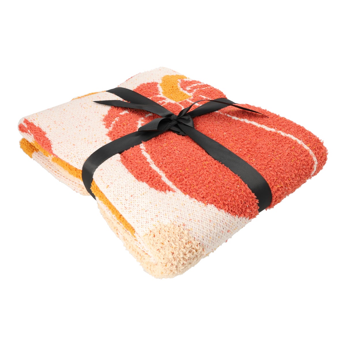Deken jacquard pompoen 130 x 160 cm Deken jacquard pompoen 130 x 160 cm