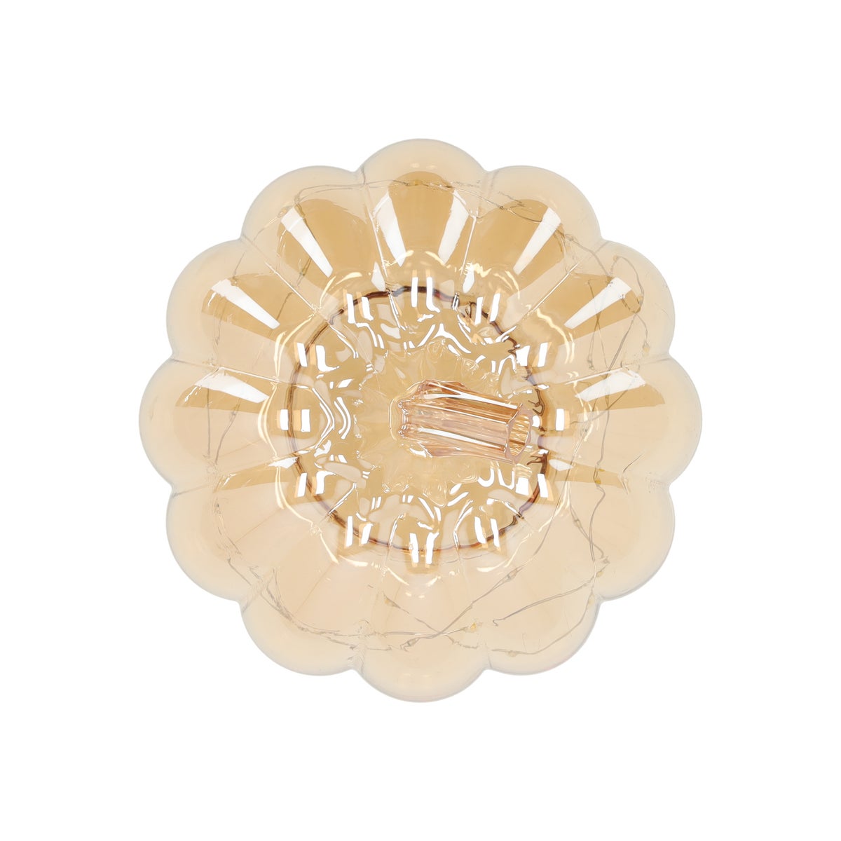 Pompoen van glas 17x16 cm 30 LED-lampjes warm wit Pompoen van glas 17x16 cm 30 LED-lampjes warm wit