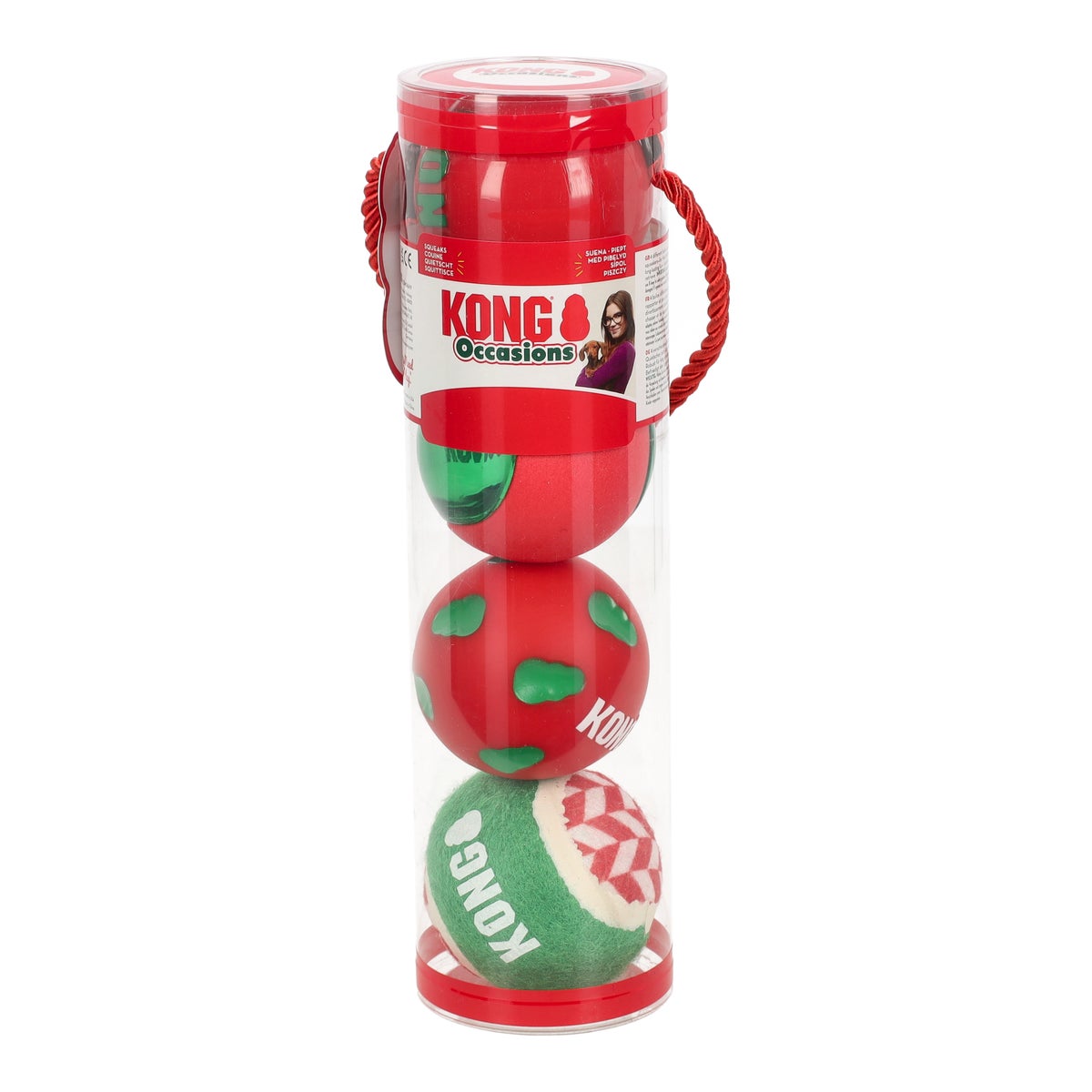 Hondenspeelgoed kerstbal 4 stuks M Kong Hondenspeelgoed kerstbal 4 stuks M Kong
