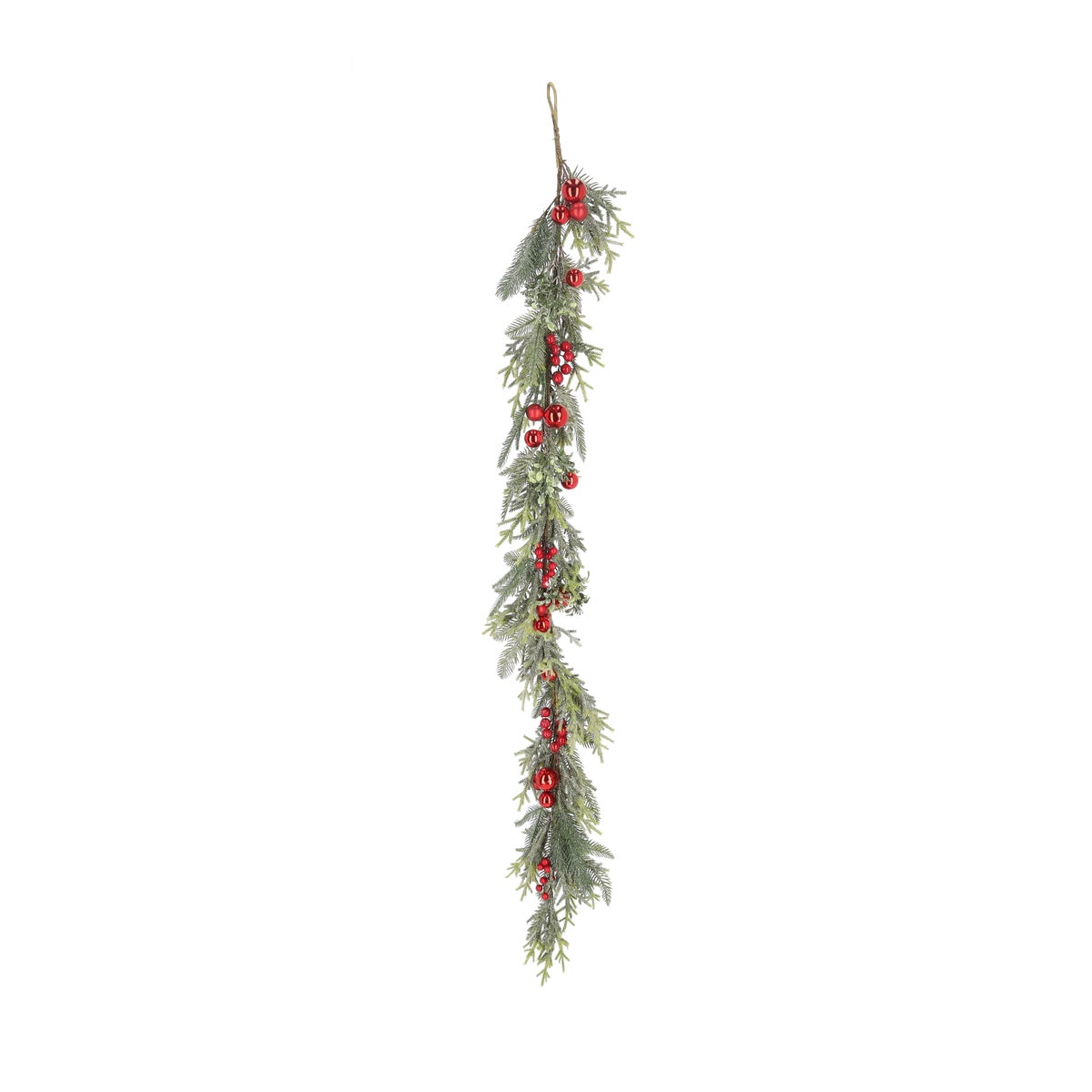 Guirlande Bessen en ballen rood 150 cm Guirlande Bessen en ballen rood 150 cm