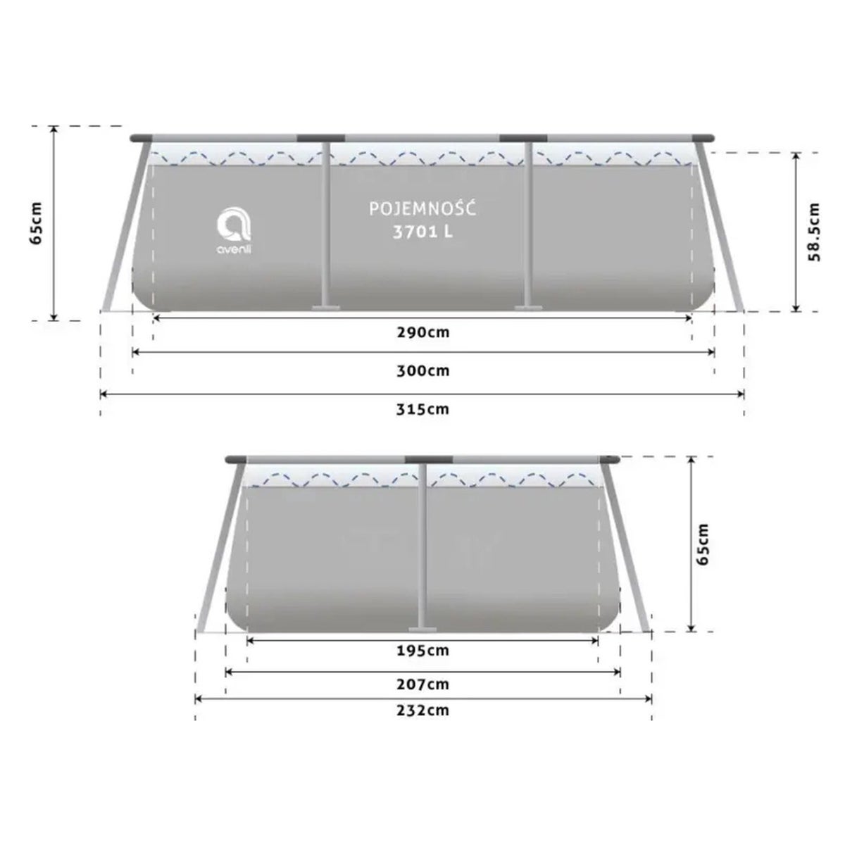 Zwembad steel 300 x 207 x 65 cm Avenli Zwembad steel 300 x 207 x 65 cm Avenli