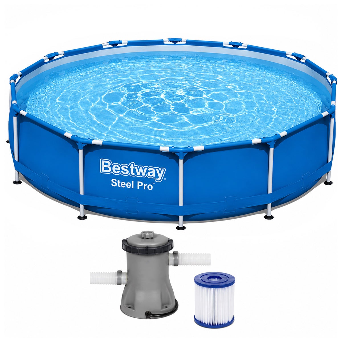 Zwembad Steel Pro Ø366 x 76 cm met pomp Bestway Zwembad Steel Pro Ø366 x 76 cm met pomp Bestway