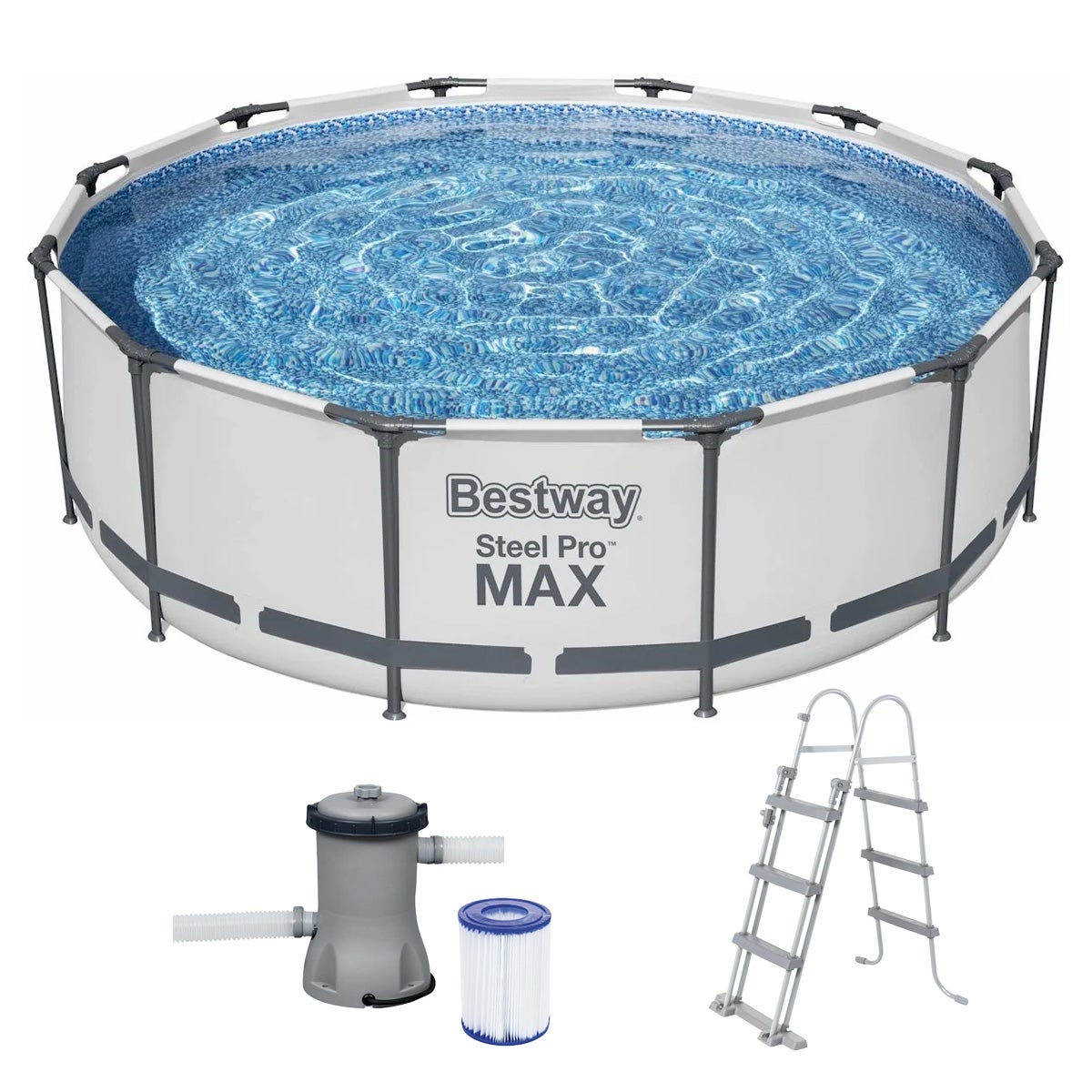 Zwembad Steel Pro Max Ø366 x 100 cm met pomp en ladder Bestway Zwembad Steel Pro Max Ø366 x 100 cm met pomp en ladder Bestway