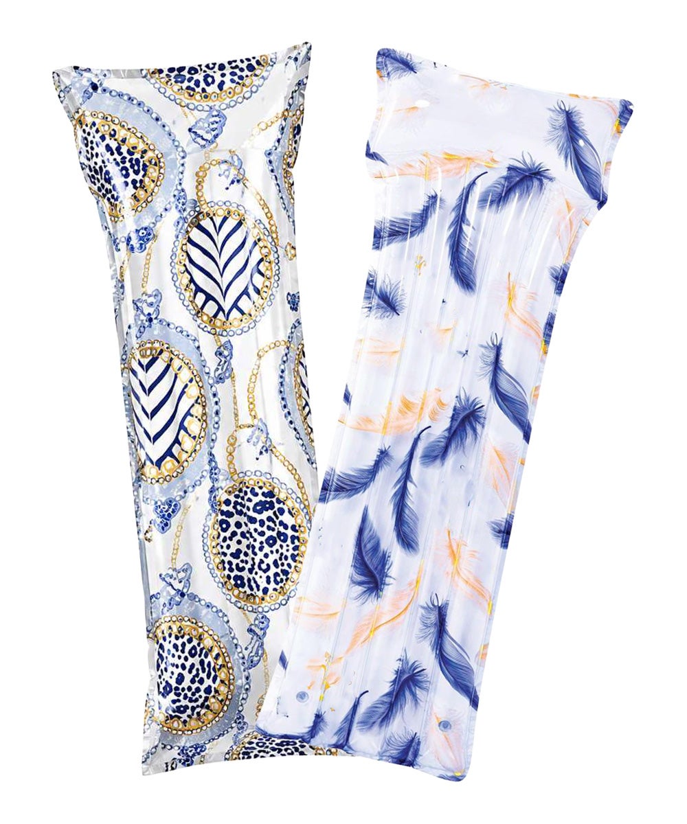 Luchtbed 171 x 66 cm blauw-wit Sun Club Luchtbed 171 x 66 cm blauw-wit Sun Club