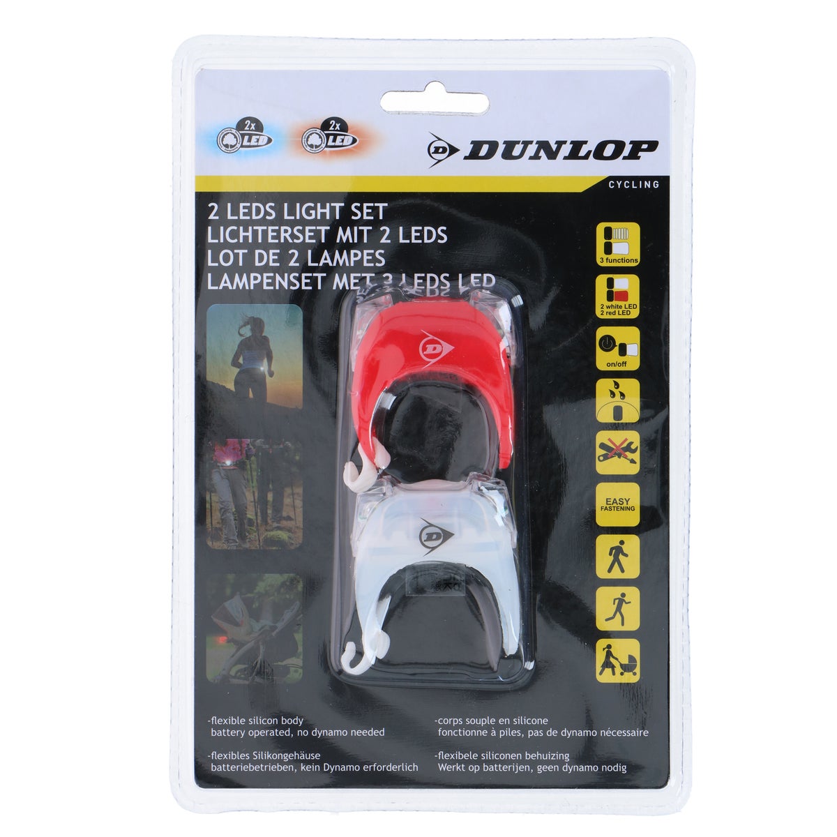 Fietsverlichtingset 2-delig Dunlop Fietsverlichtingset 2-delig Dunlop