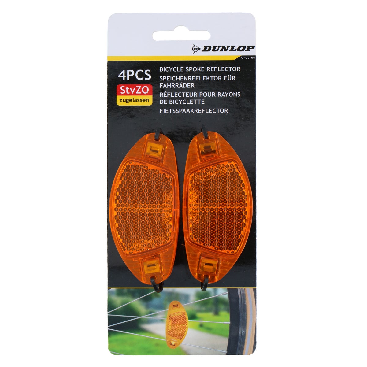 Fietsspaakreflector 4 stuks Dunlop Fietsspaakreflector 4 stuks Dunlop