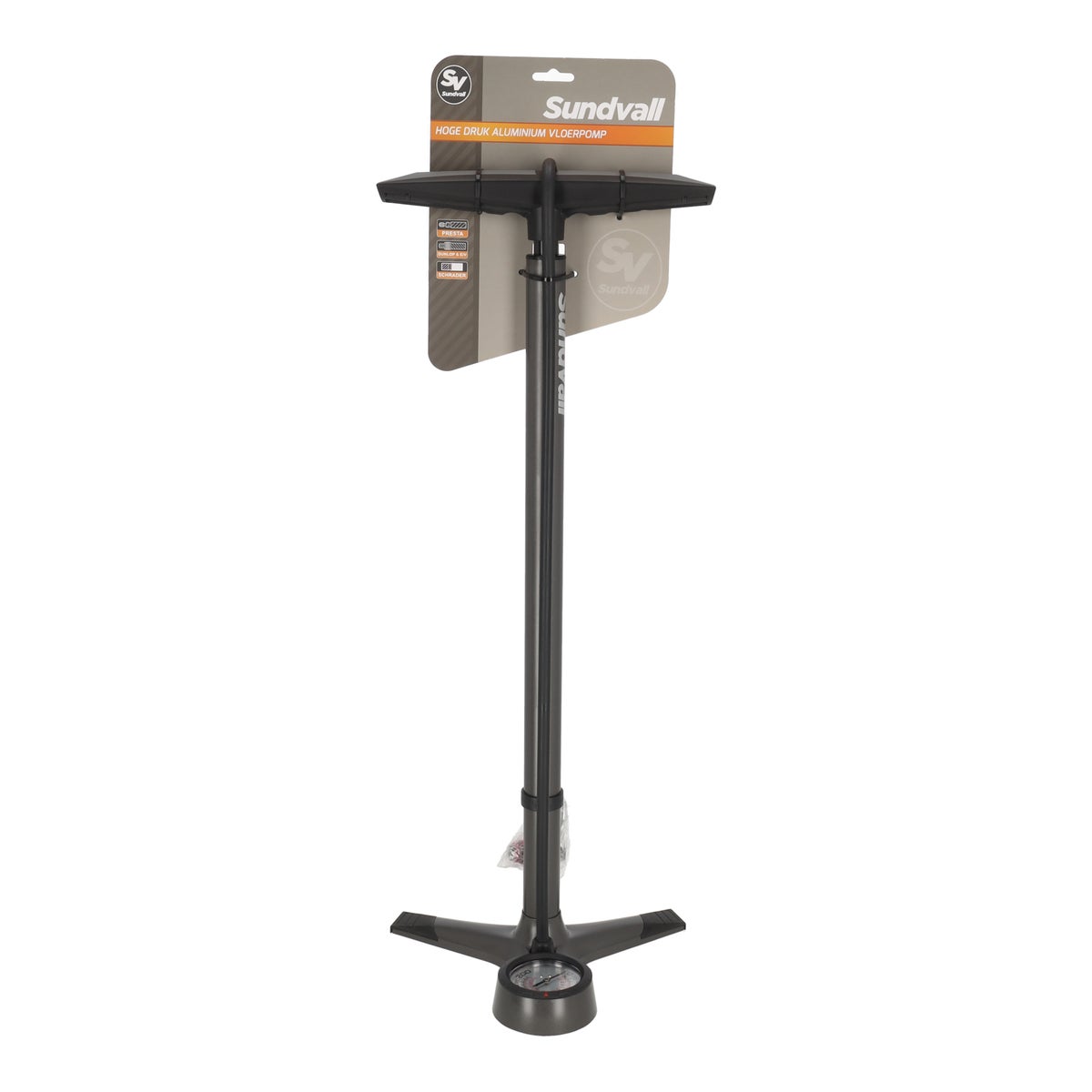 Voetpomp aluminium met meter prof CL005 Voetpomp aluminium met meter prof CL005