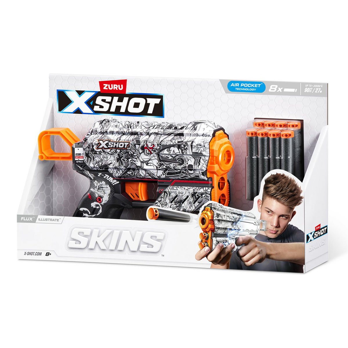 X-shot Skins Flux met 8 darts X-shot Skins Flux met 8 darts