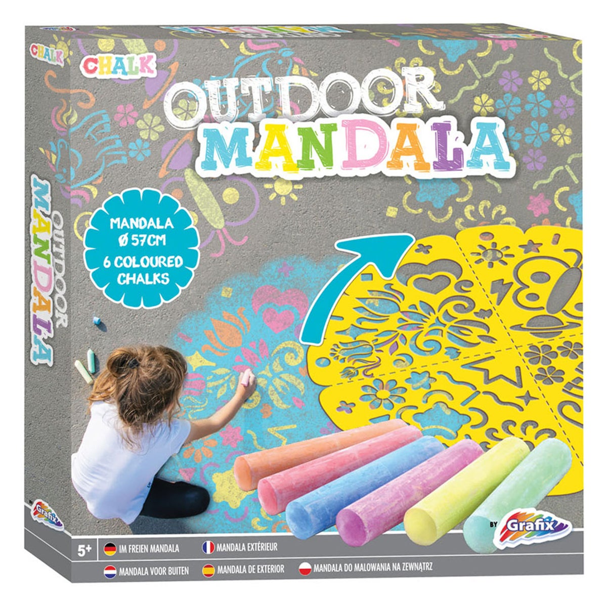 Stoepkrijt mandala 57 cm Stoepkrijt mandala 57 cm