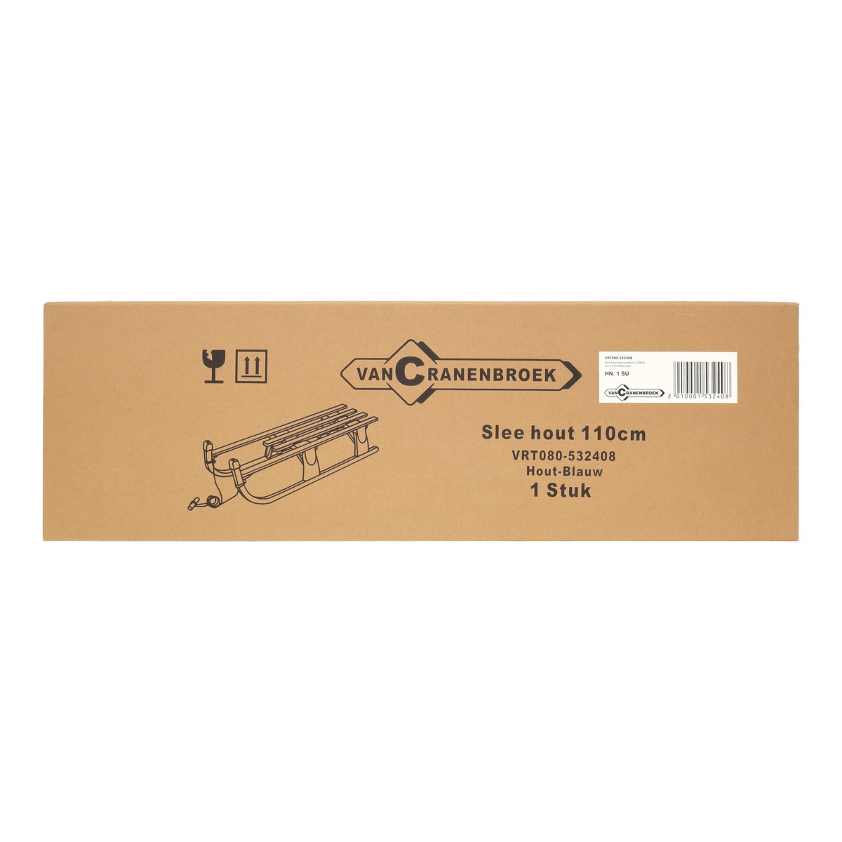 Slee hout opvouwbaar 110 cm Slee hout opvouwbaar 110 cm