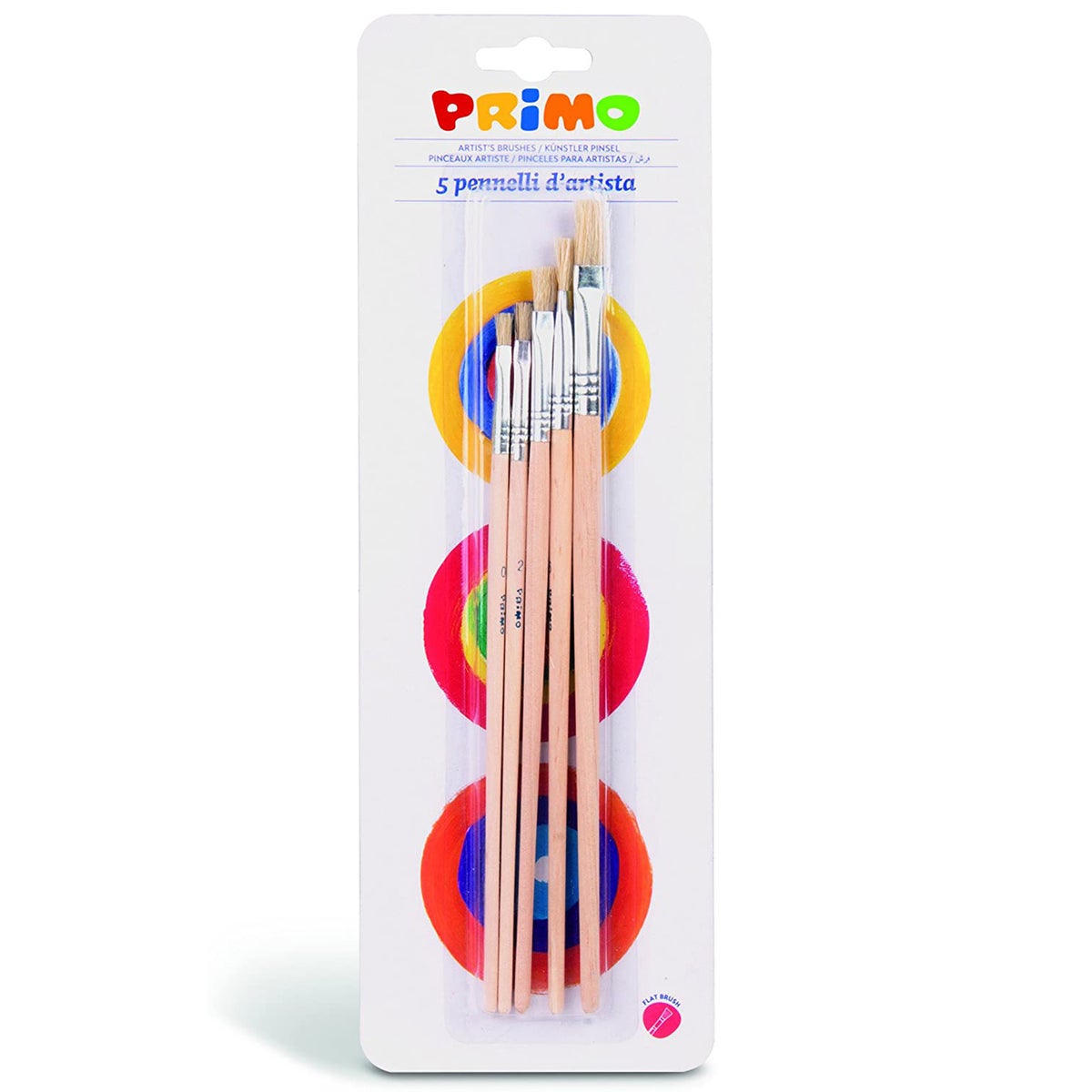 Platte penselen 5 stuks Primo Platte penselen 5 stuks Primo