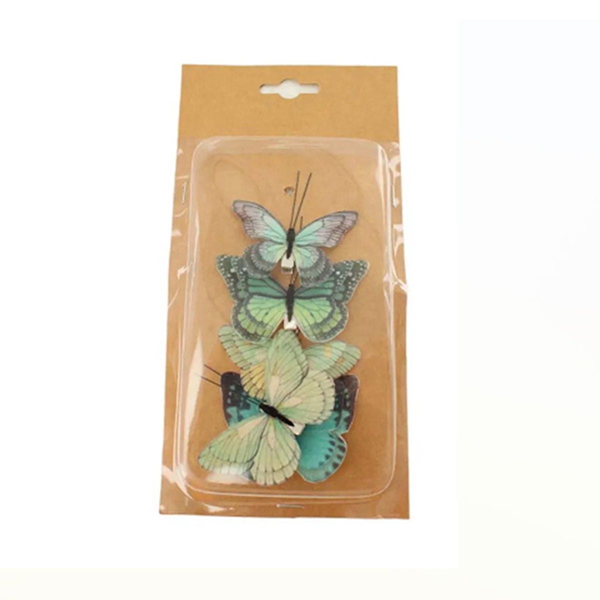 Vlinder op clip groen 7 x 4 cm 5 stuks Vlinder op clip groen 7 x 4 cm 5 stuks