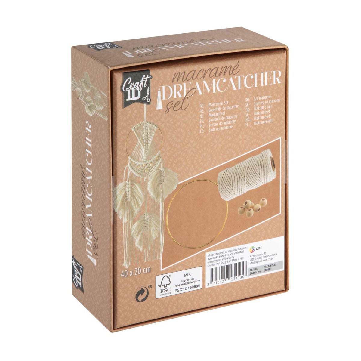 Macrame set wandhanger met veren Macrame set wandhanger met veren
