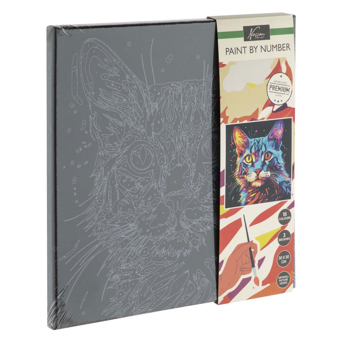 Paint by number zwart 30 cm kat Paint by number zwart 30 cm kat