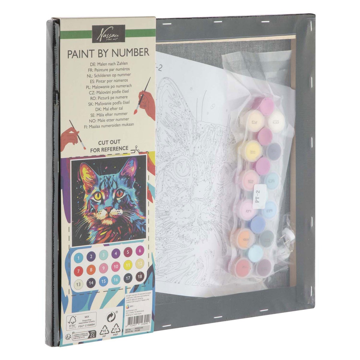 Paint by number zwart 30 cm kat Paint by number zwart 30 cm kat