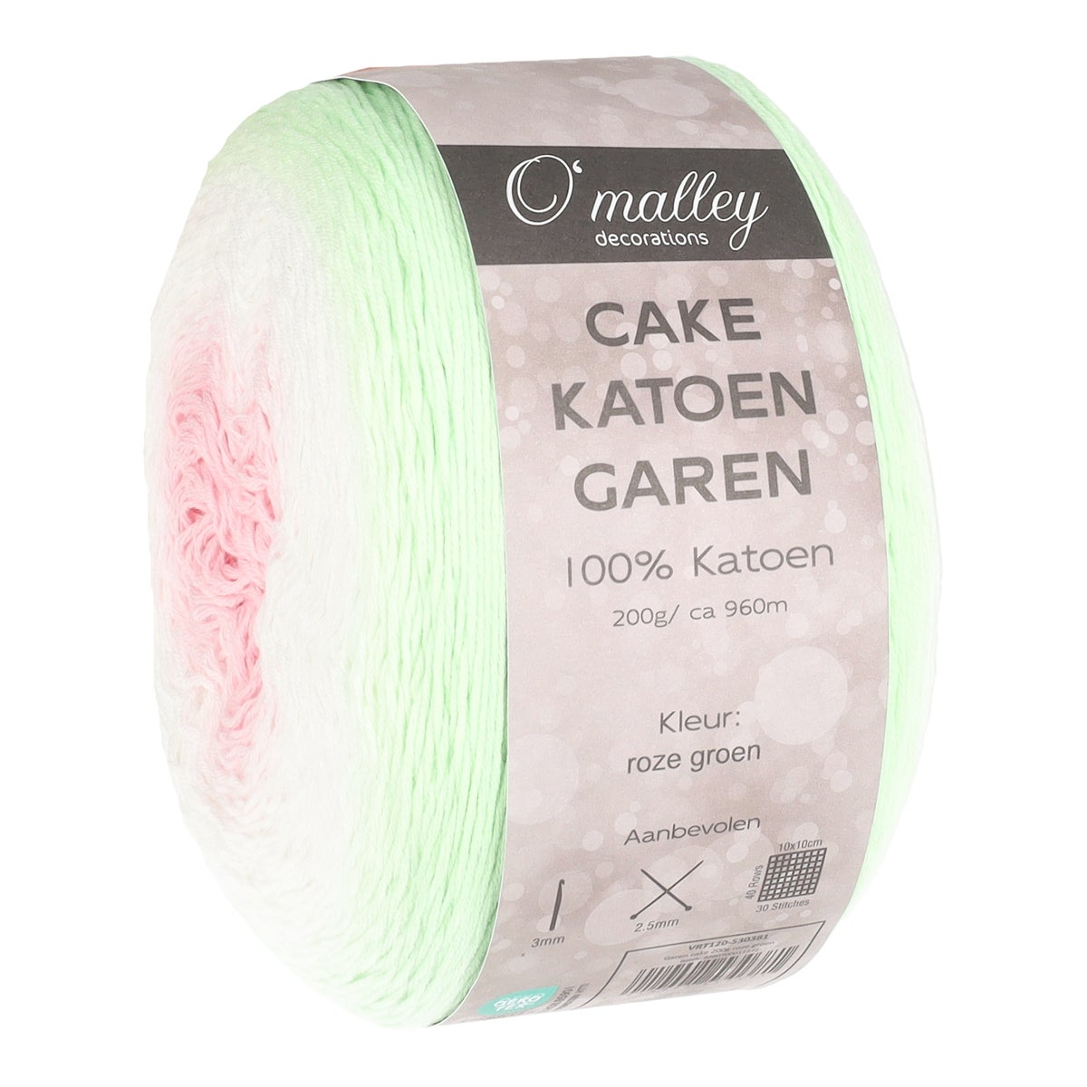Garen cake 200 g roze groen Garen cake 200 g roze groen