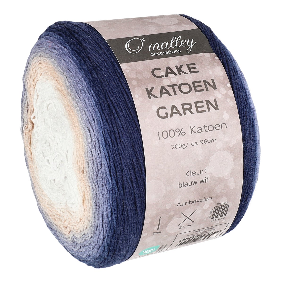 Garen cake 200 g blauw wit Garen cake 200 g blauw wit