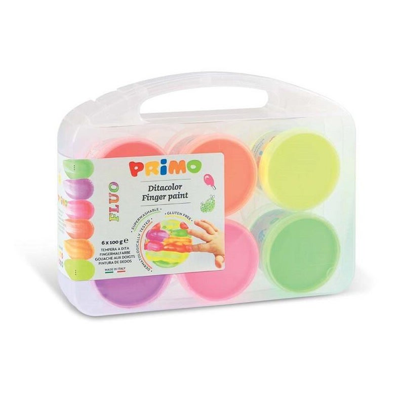 Vingerverf fluo 6x100ml Primo Vingerverf fluo 6x100ml Primo