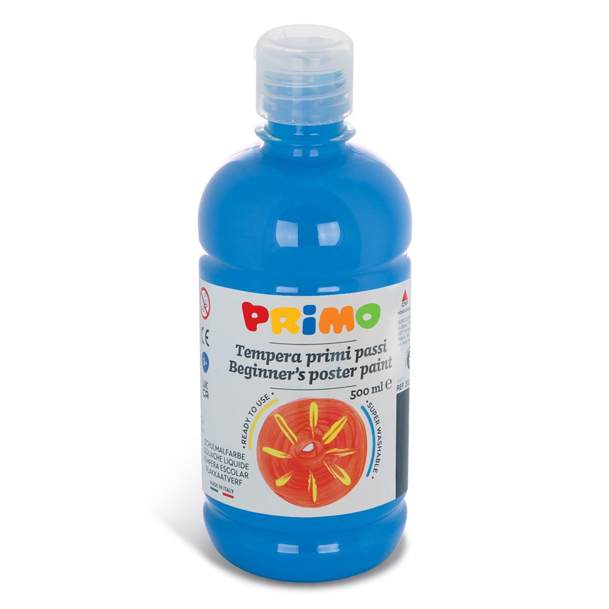 Plakkaatverf 500ml blauw Primo Plakkaatverf 500ml blauw Primo
