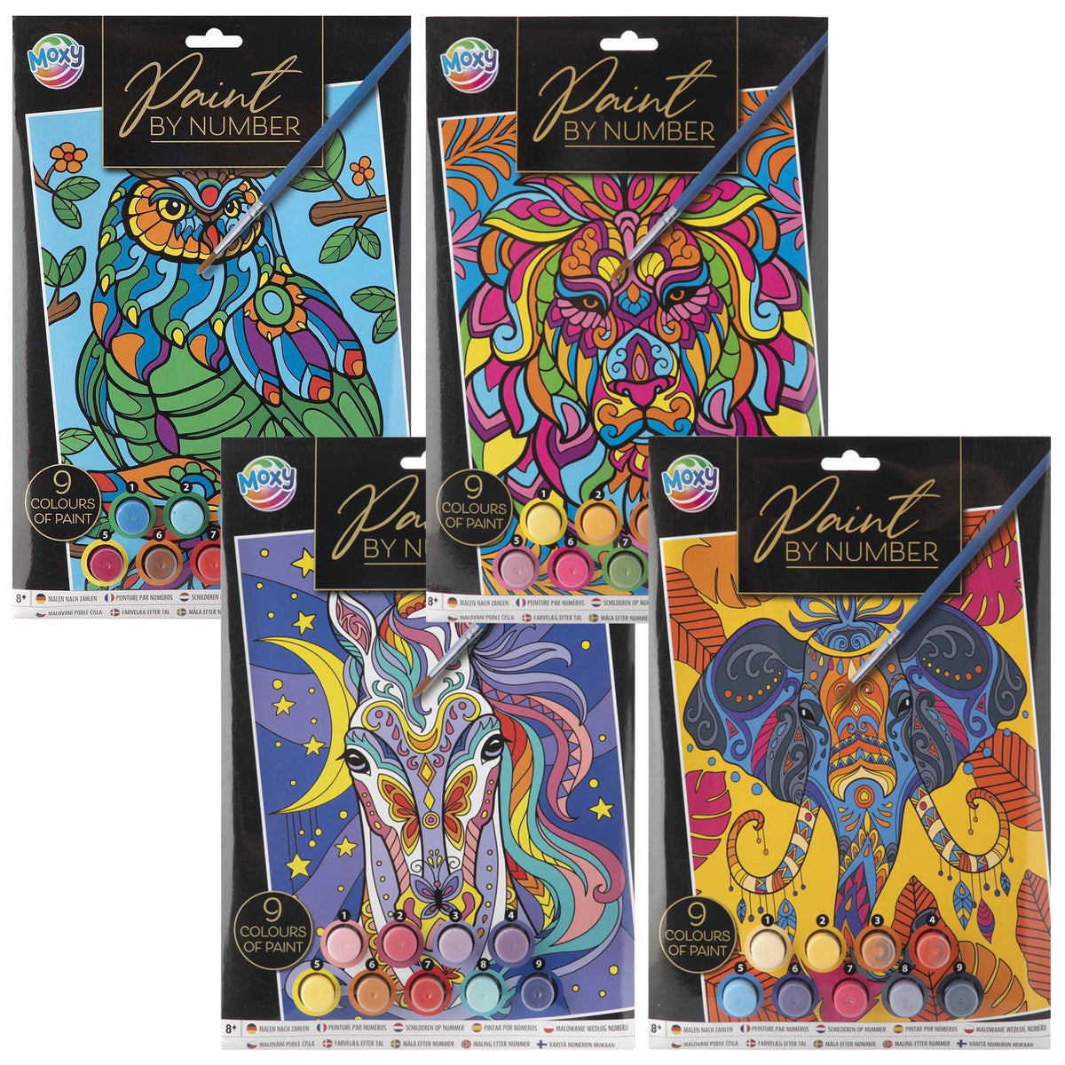 Verven op nummer A4 4 assorti Verven op nummer A4 4 assorti