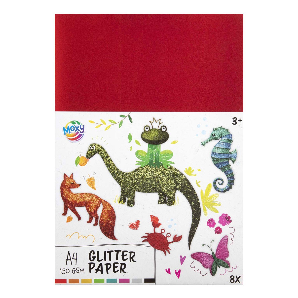 Glitterpapier A4 8 kleuren Glitterpapier A4 8 kleuren