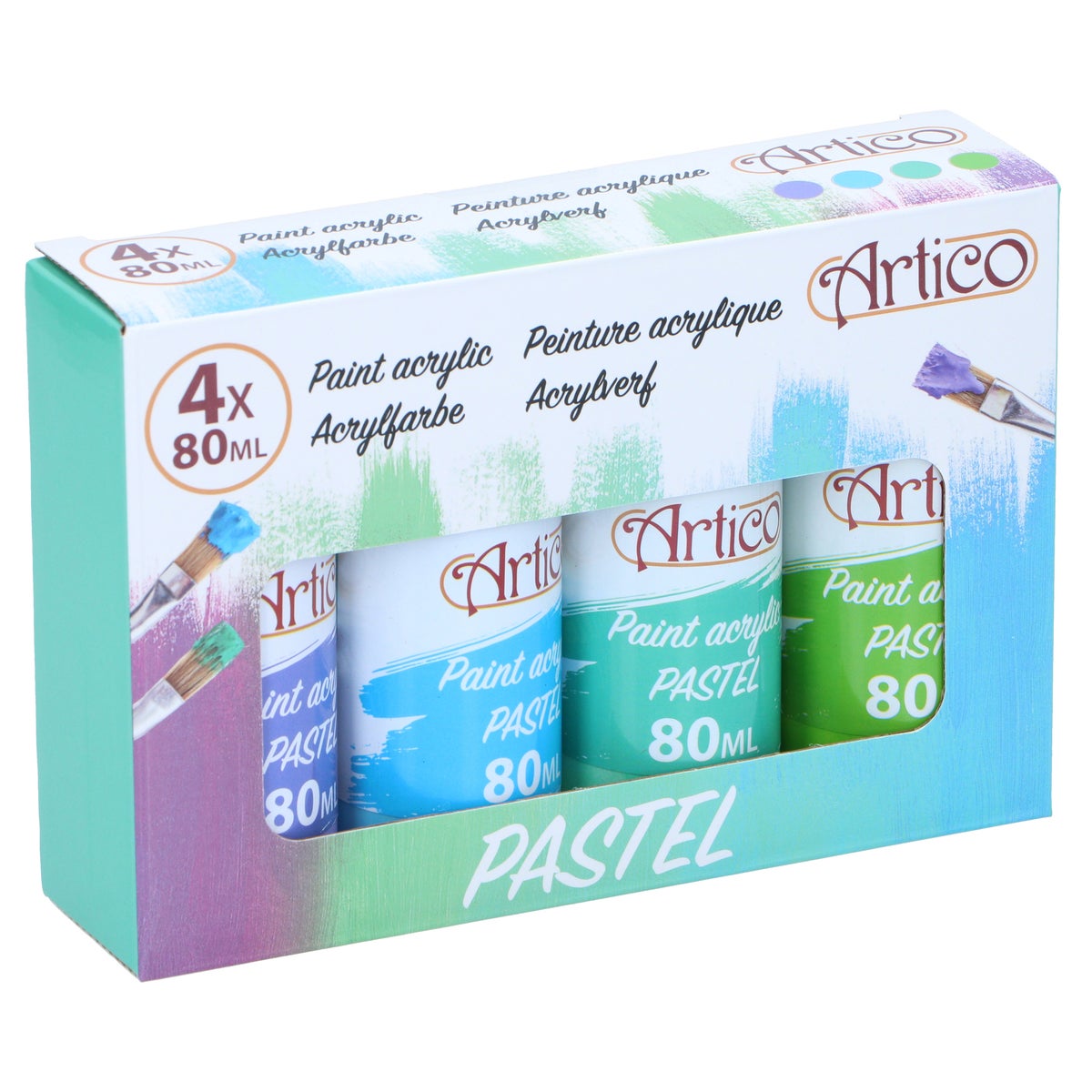 Verf acryl pastel 4 stuks Artico Verf acryl pastel 4 stuks Artico
