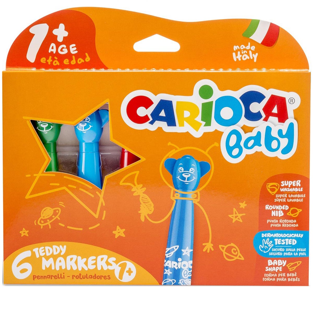 Viltstiften teddy baby Carioca 6 stuks Viltstiften teddy baby Carioca 6 stuks
