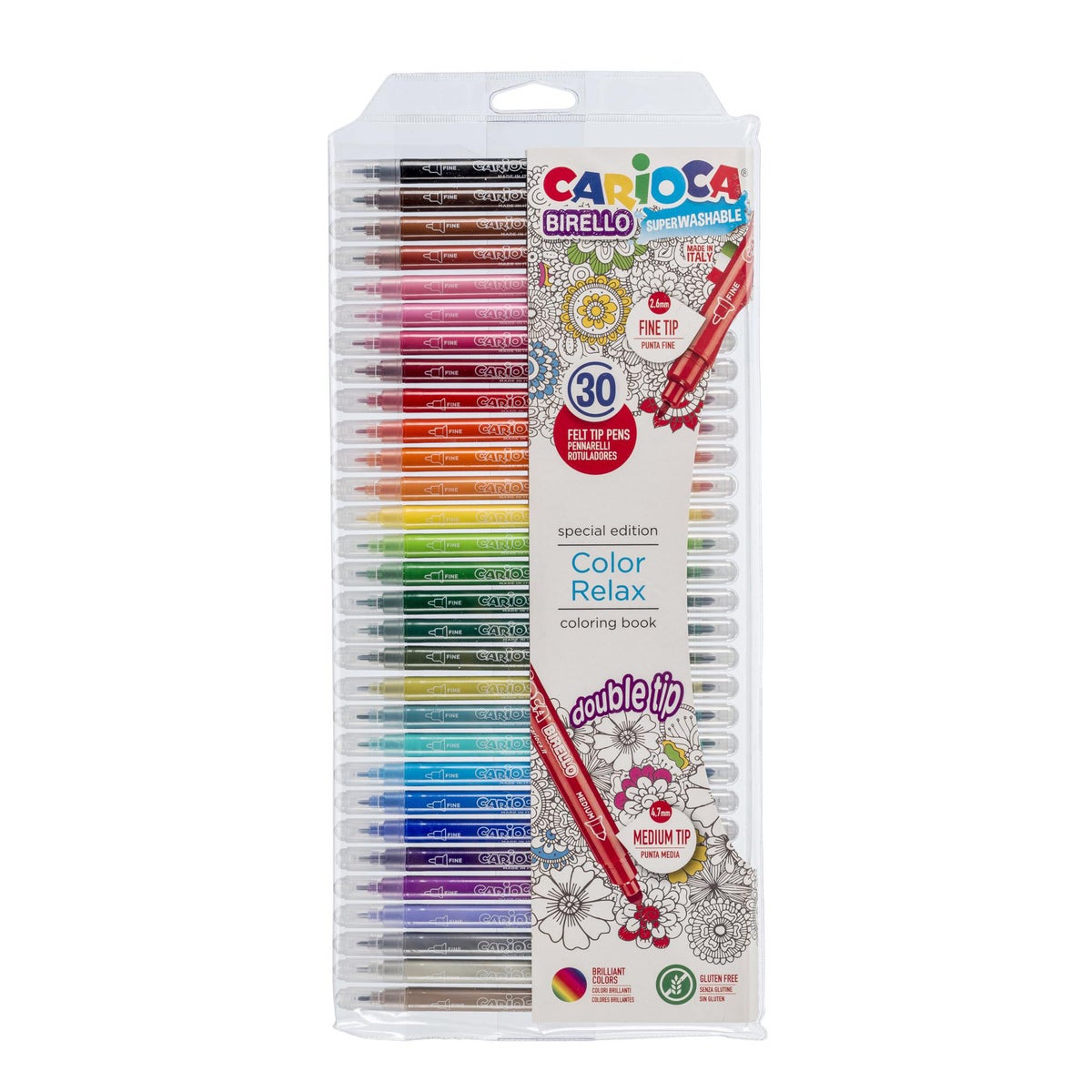 Viltstift dubbelpunt Carioca 30 stuks Viltstift dubbelpunt Carioca 30 stuks