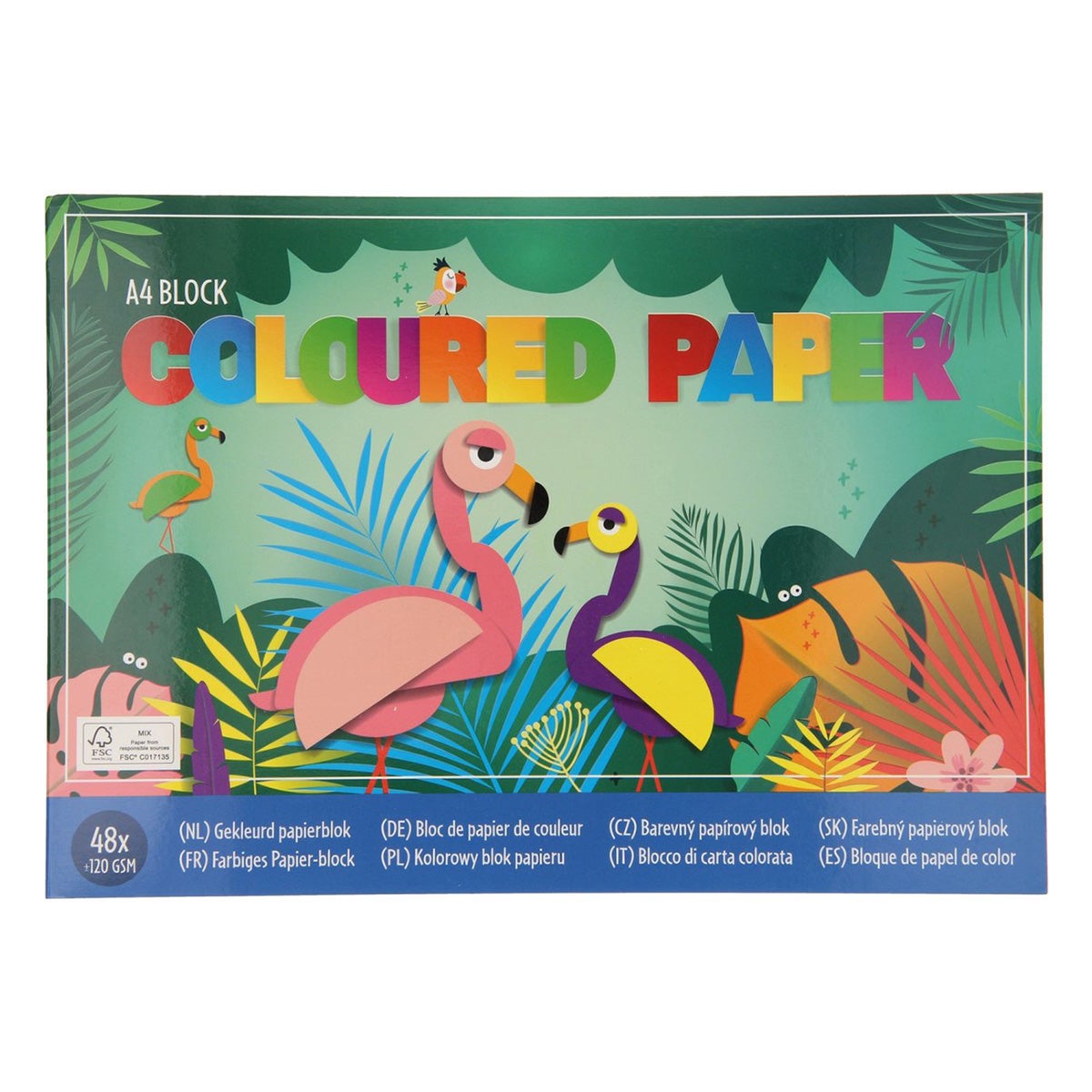 Papierblok gekleurd A4 48 stuks Papierblok gekleurd A4 48 stuks