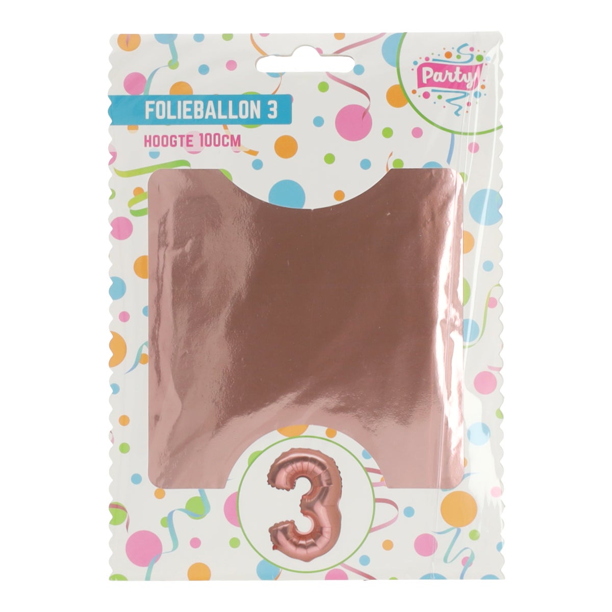 Folieballon 100 cm nr.3 rose gold Folieballon 100 cm nr.3 rose gold