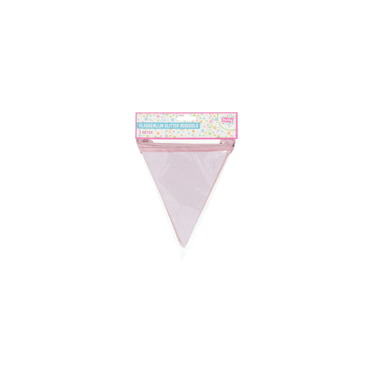 Vlaggenlijn glitter rosegold 3 meter Vlaggenlijn glitter rosegold 3 meter