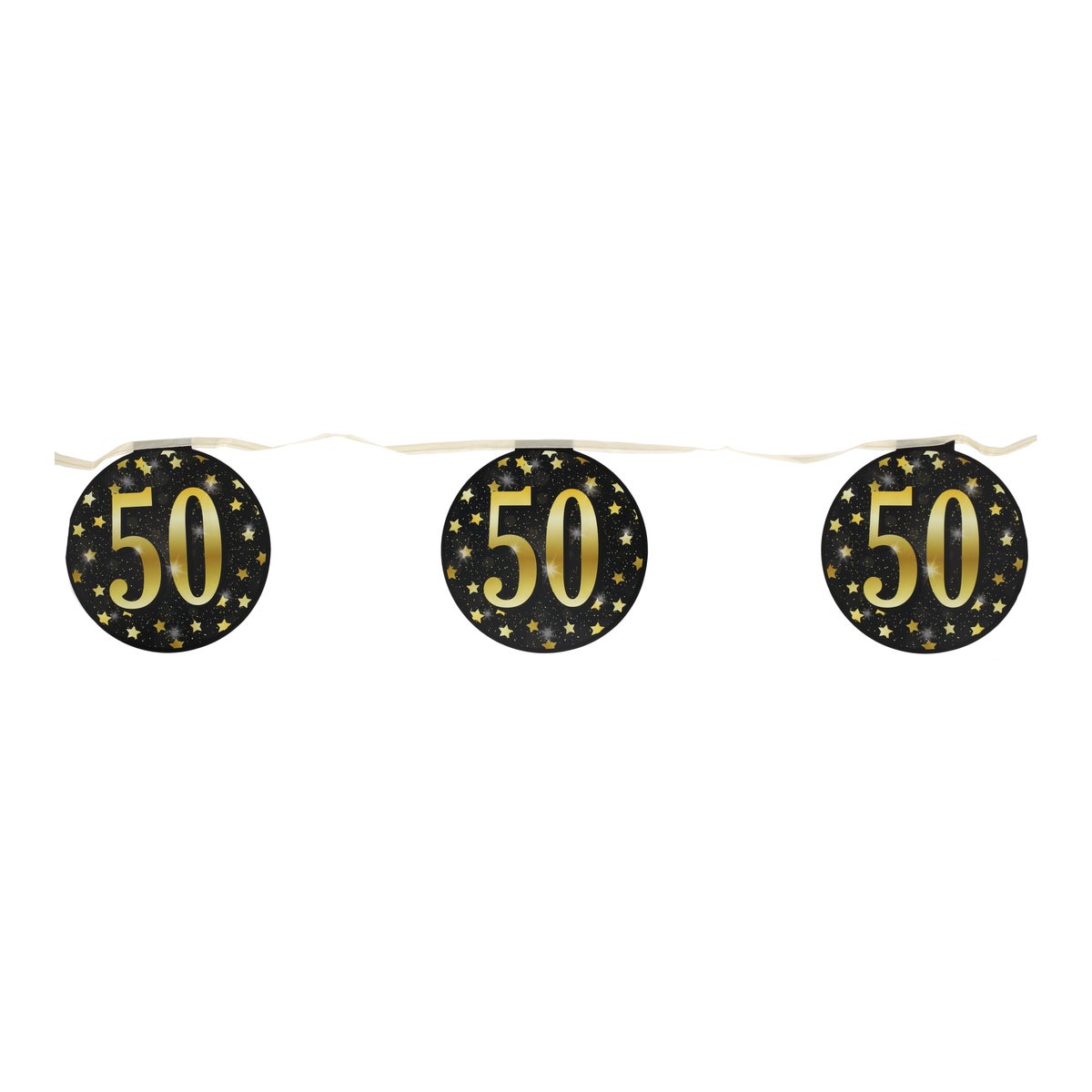 Vlaggenlijn 50 jaar party gold 15 stuks Vlaggenlijn 50 jaar party gold 15 stuks