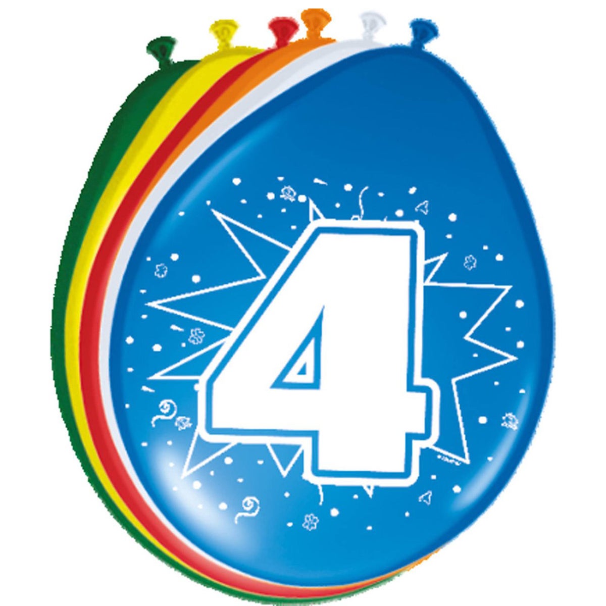 Ballon 30 cm 4 jaar 8 stuks Ballon 30 cm 4 jaar 8 stuks