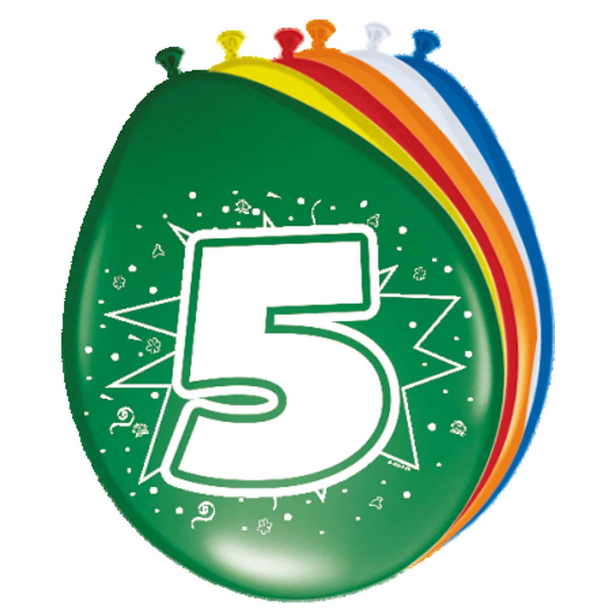 Ballon 30 cm 5 jaar 8 stuks Ballon 30 cm 5 jaar 8 stuks