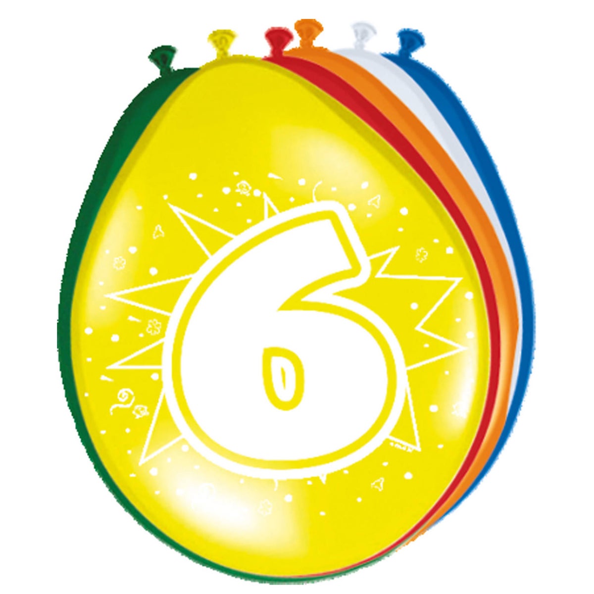 Ballon 30 cm 6 jaar 8 stuks Ballon 30 cm 6 jaar 8 stuks