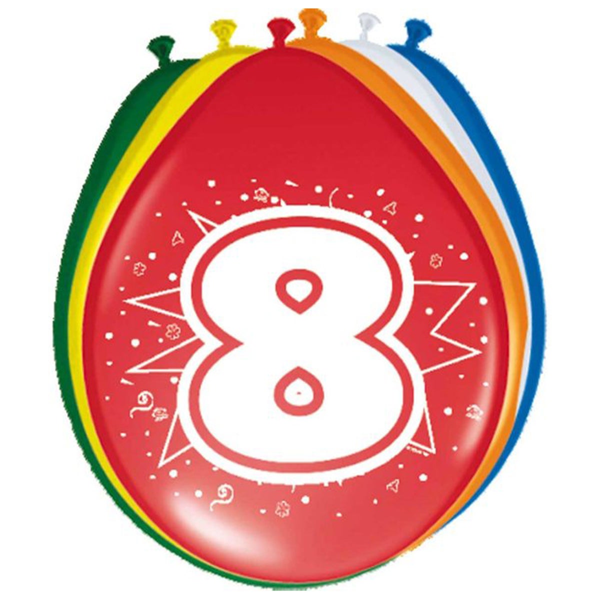 Ballon 30 cm 8 jaar 8 stuks Ballon 30 cm 8 jaar 8 stuks
