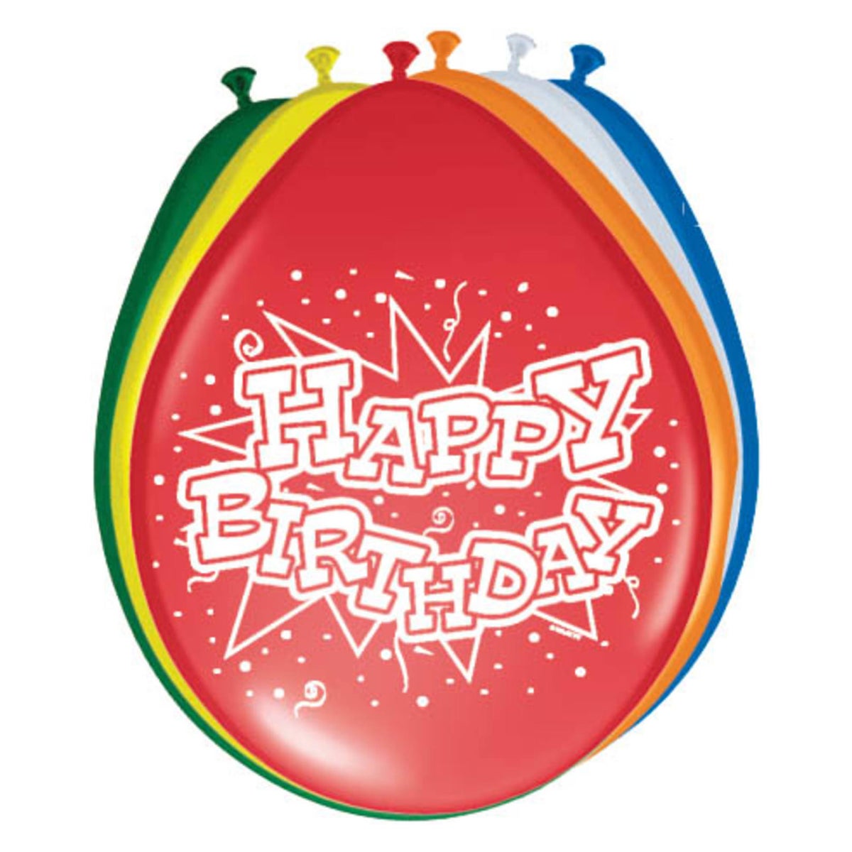 Ballon 30 cm Happy Bithday 8 stuks Ballon 30 cm Happy Bithday 8 stuks