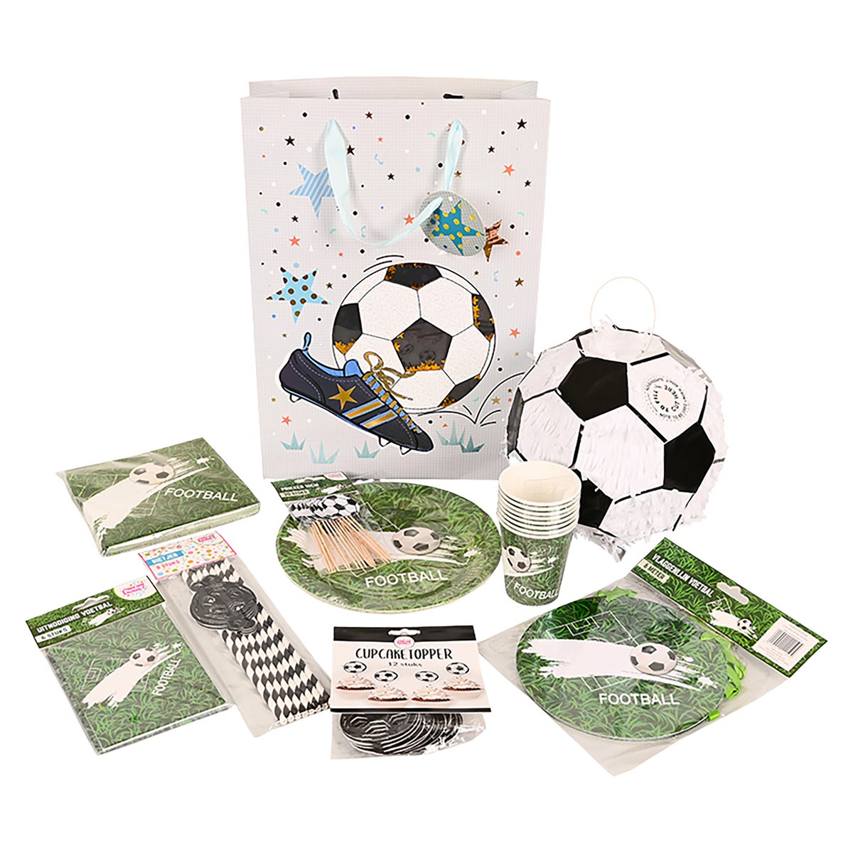 Cupcaketopper voetbal 12st Cupcaketopper voetbal 12st