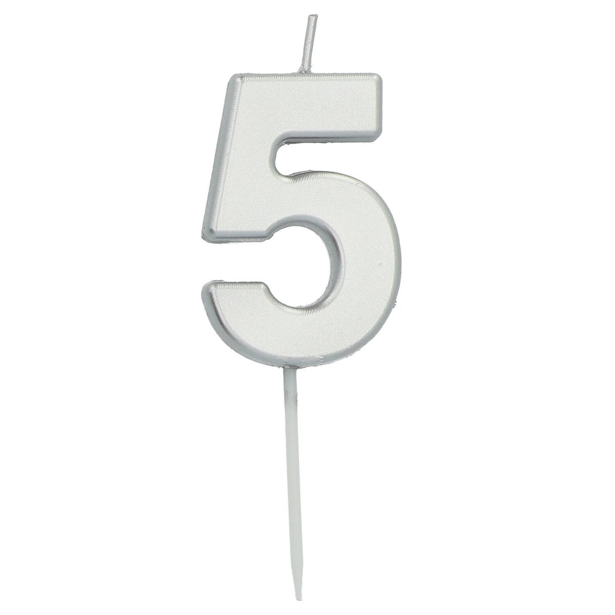 Kaars 5 zilver 5 cm Kaars 5 zilver 5 cm