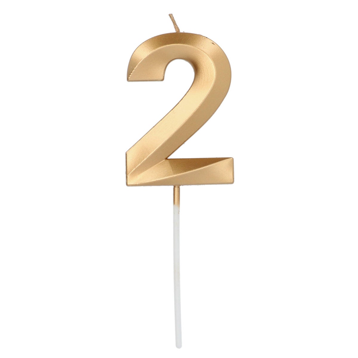Kaars 2 goud 7 cm Kaars 2 goud 7 cm